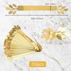 50 Pcs Gold Leaves Napkin Buckle, Reflective Gold Leaf-Shaped Paper Napkin Holder Rings For Dinner Party Celebration Table Decor