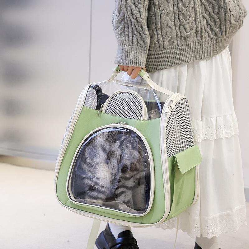 Cat Backpack Going Out School Bag Double Shoulder Pet Bag Cat Travel Dog Cat Products Transparent Large Capacity Portable Cat Bag