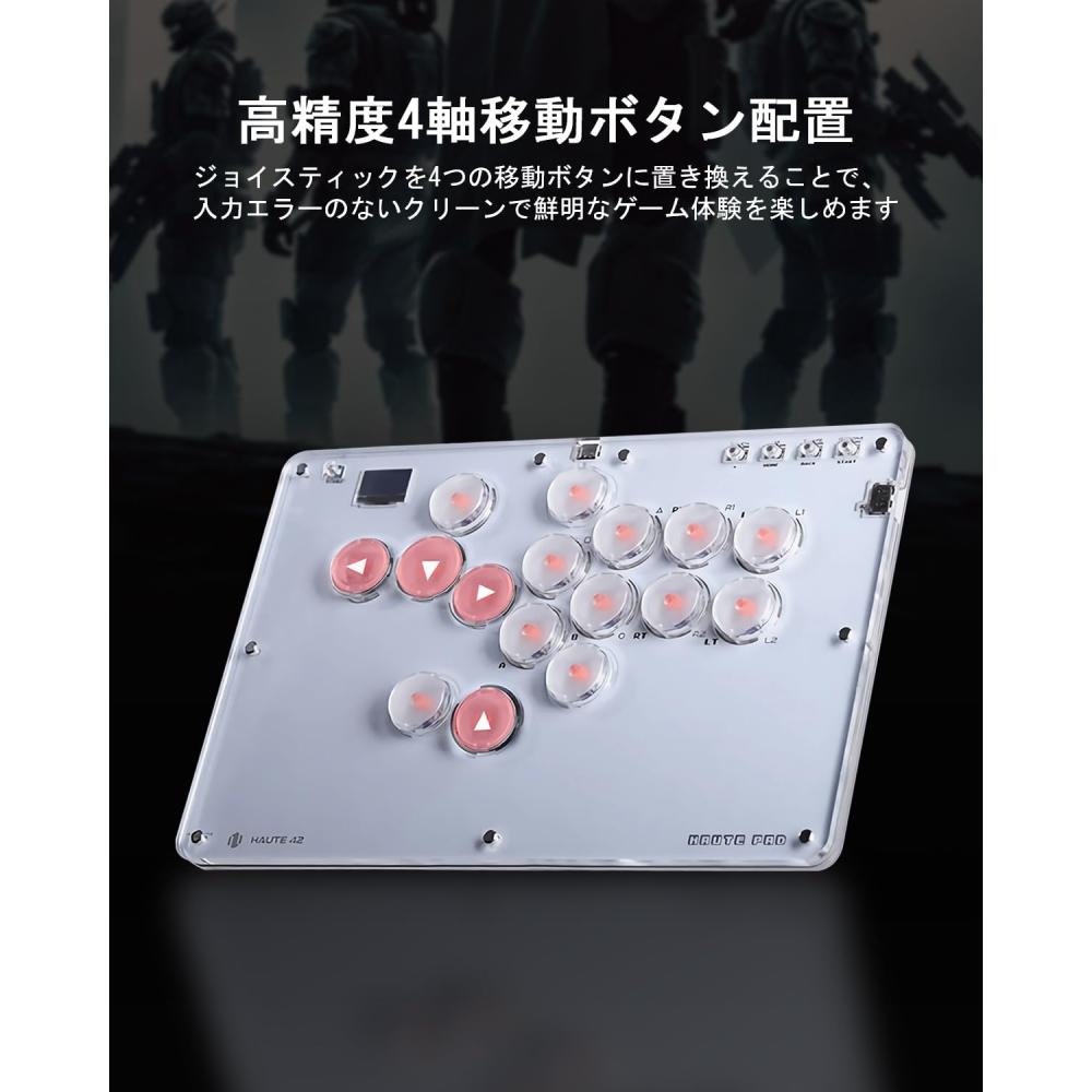 Spakløs arkadekontroller Akecon Thin Low Pro 16 knapper for PCSwitchPS4 PS3 RGB LED-lys DIY Hot Swap Wide Top Board Rapid Fire Function Fighting