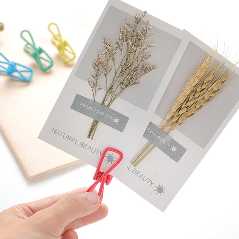 Chip Clips 10Pcs Utility Metal Clips PVC-Coated Cloth Pins Durable Clothespins Paper Clips Food Clips Bag Clips