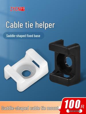 Saddle-Shaped Cable Tie Mount STM-0, 100-Piece Set for Wire Organization