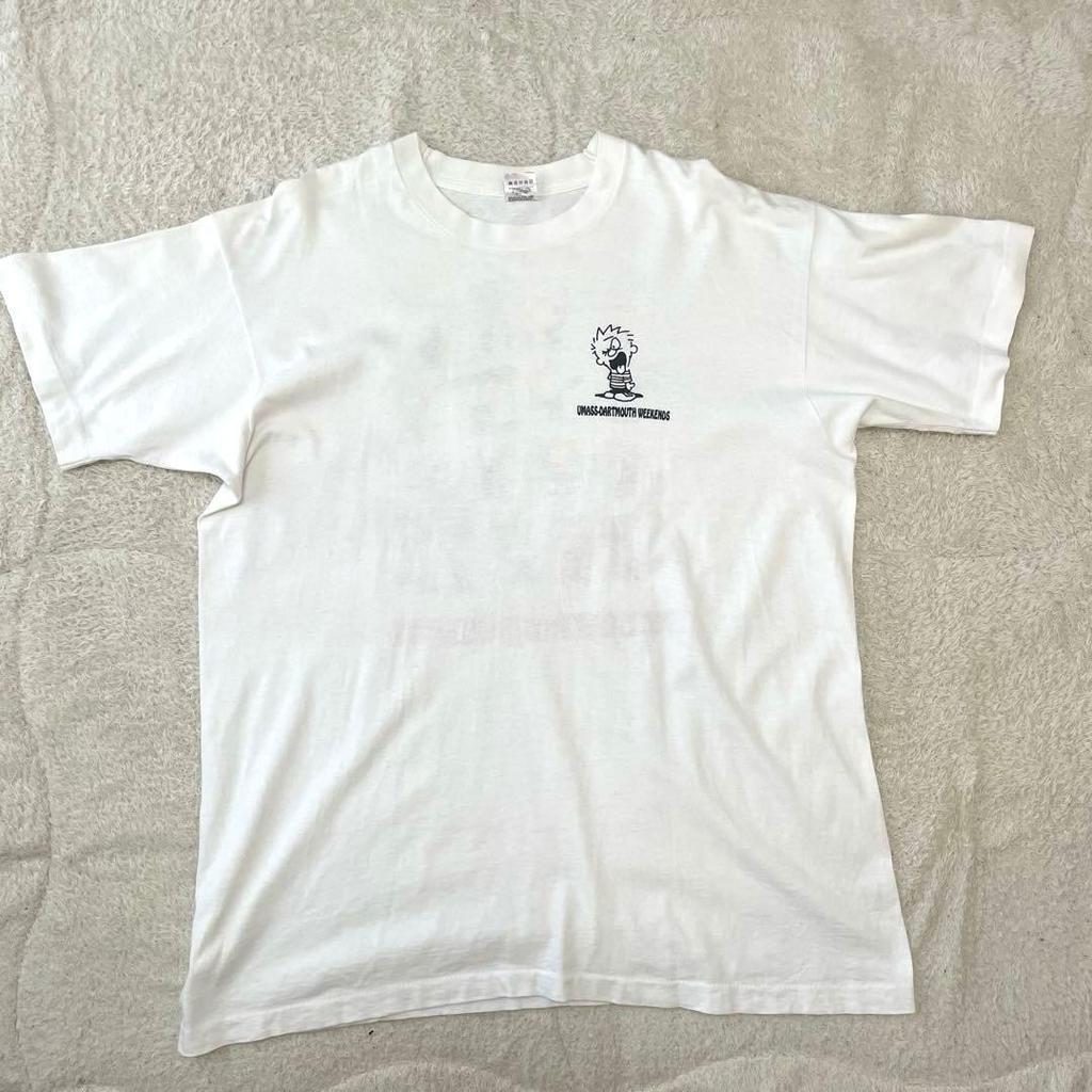 Calvin and Hobbes "UMASS-DARTMOUTH WEEKENDS" Vintage Event T-Shirt White Size XL