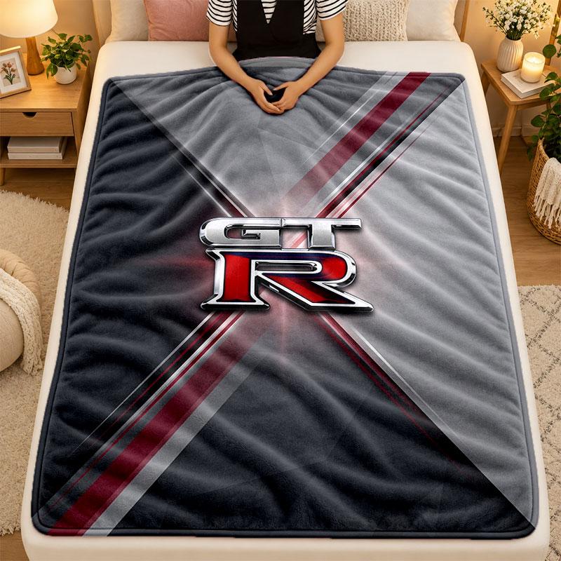 Flannel BlanketNissan GT-R Warm Soft Throw Blanket for Indoor Sofa Bed Living Room Use
