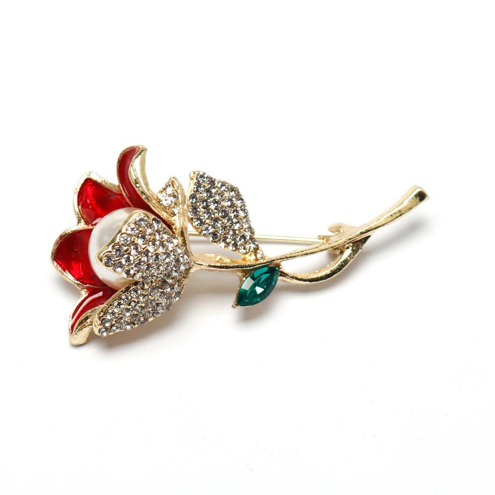 Flower Rose Trendy Jewelry Pin Accessory With Alloy Material For Formal Attire
