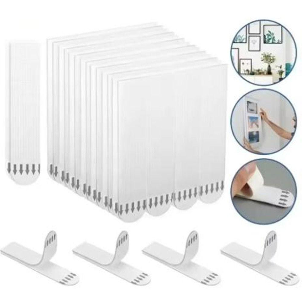 12 Pairs Easy to Pull Picture Hanging Strips Trace-less Picture Sticky Hangers Office