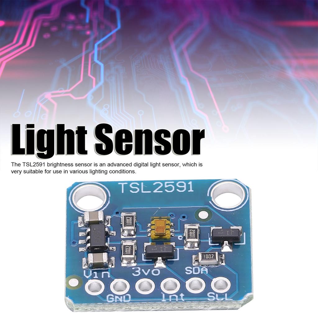 High Dynamic Digital Light Sensor TSL2591 with Infrared and Full Spectrum Diodes I2C Interface 3.3-5V for Accurate Lx Measurements 188-88000 Lx