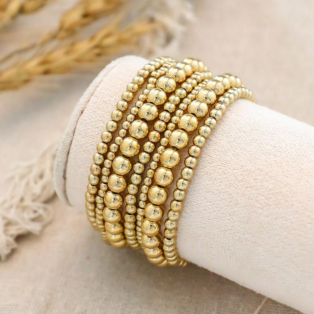 7pcs Beach Styles Geometric Beaded Bracelet Set Adjustable Length Designs Jewelry Accessory for Women and Teens