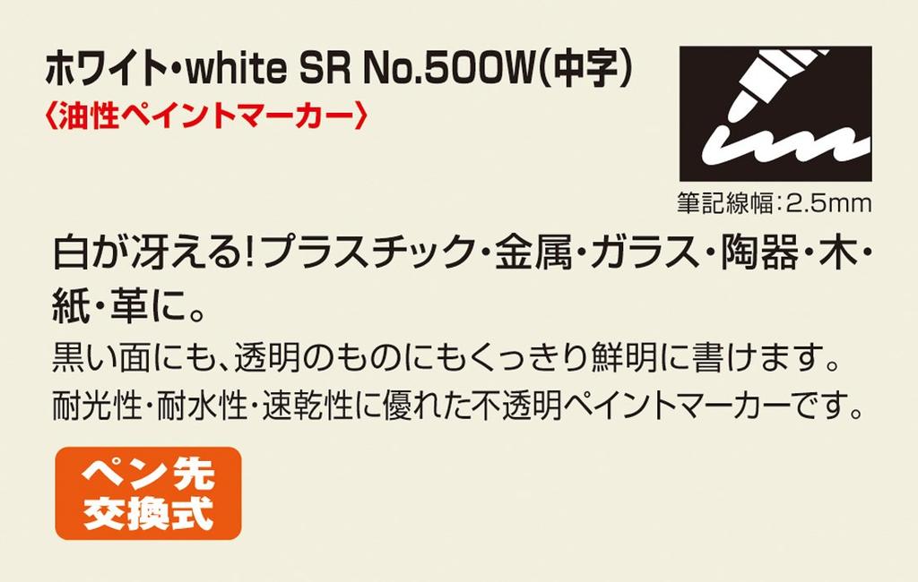 Teranishi Chemical Industry Magic Ink Paint Marker White SR Medium Point 10 No.500W B-M500W