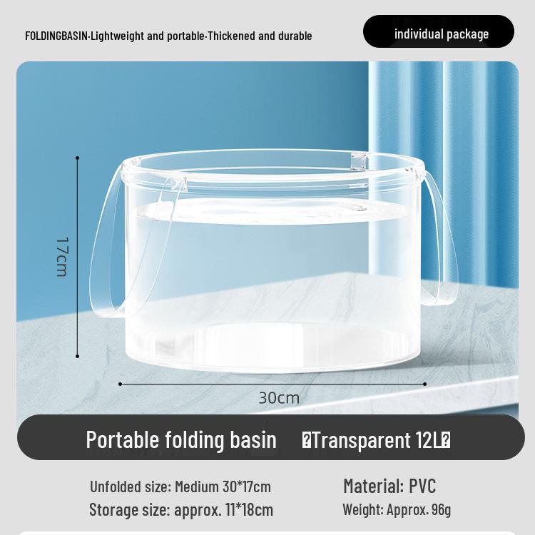 Tragbarer transparenter faltbarer Eisbehälter – Handgehaltenes Outdoor-Picknick- und Aufbewahrungsbecken