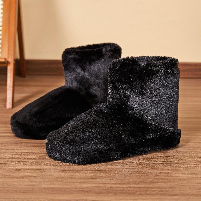Winter new fluffy boots women's piled thickened warm cotton shoes room non-slip casual versatile cotton slippers