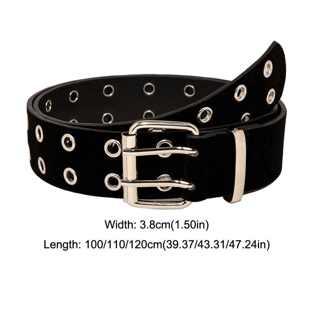 Pin Buckle Suede Rivet Belt Luxury Design Punk Waistband Paired with Skirts Jeans