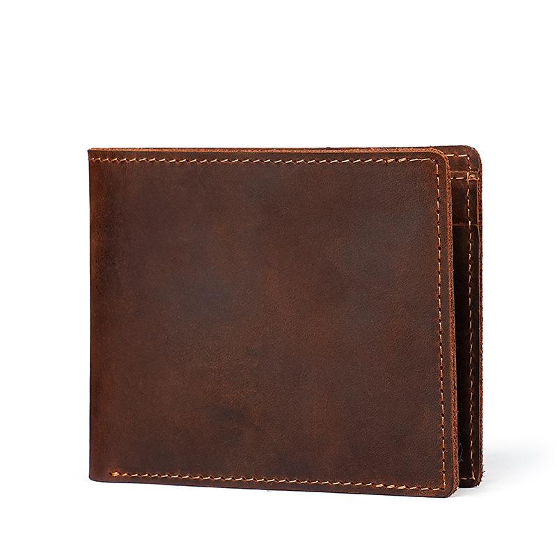100% Genuine Leather Wallet for Men with Coin Pocket 9.2*11.3cm