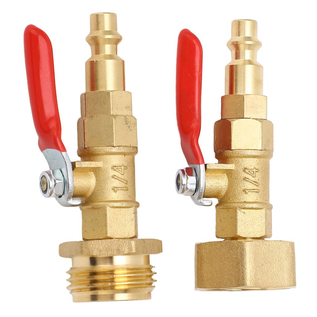 2PCS RV Blowout Adapter Internal External Thread Winterizing Fitting with Ball Valve for Boat Camper Travel Trailer