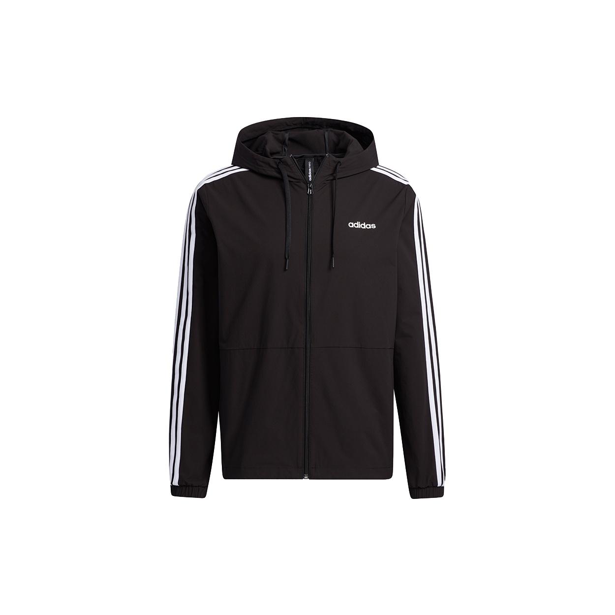 adidas neo M Ce 3s Wb Classic Stripe Windproof waterproof Sports Hooded Jacket Black Men s GP4909 S