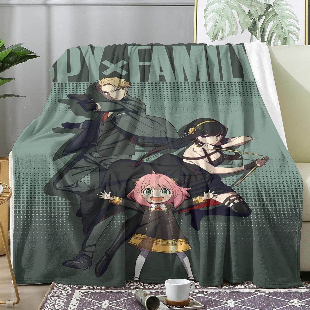 S-SPY FAMILY Anime Throw Soft Flannel Throw Summer AC Blanket Lightweight Cool Nap Blanket for Sofa Bed Couch Travel 75x90cm