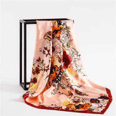 90 * 90 cm Neuer Seidenschal Damen Frühling und Sommer Dekorativer Schal Sonnenschutz Reiseschal Herbst und Winter Schal Dünne Ausgabe