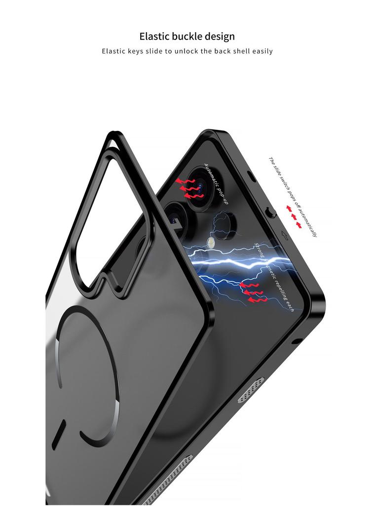 Samsung S26 Ultra Frosted Metal Frame Phone Case with Cooling Magnetic Ring - Exclusive Cross-Border Use