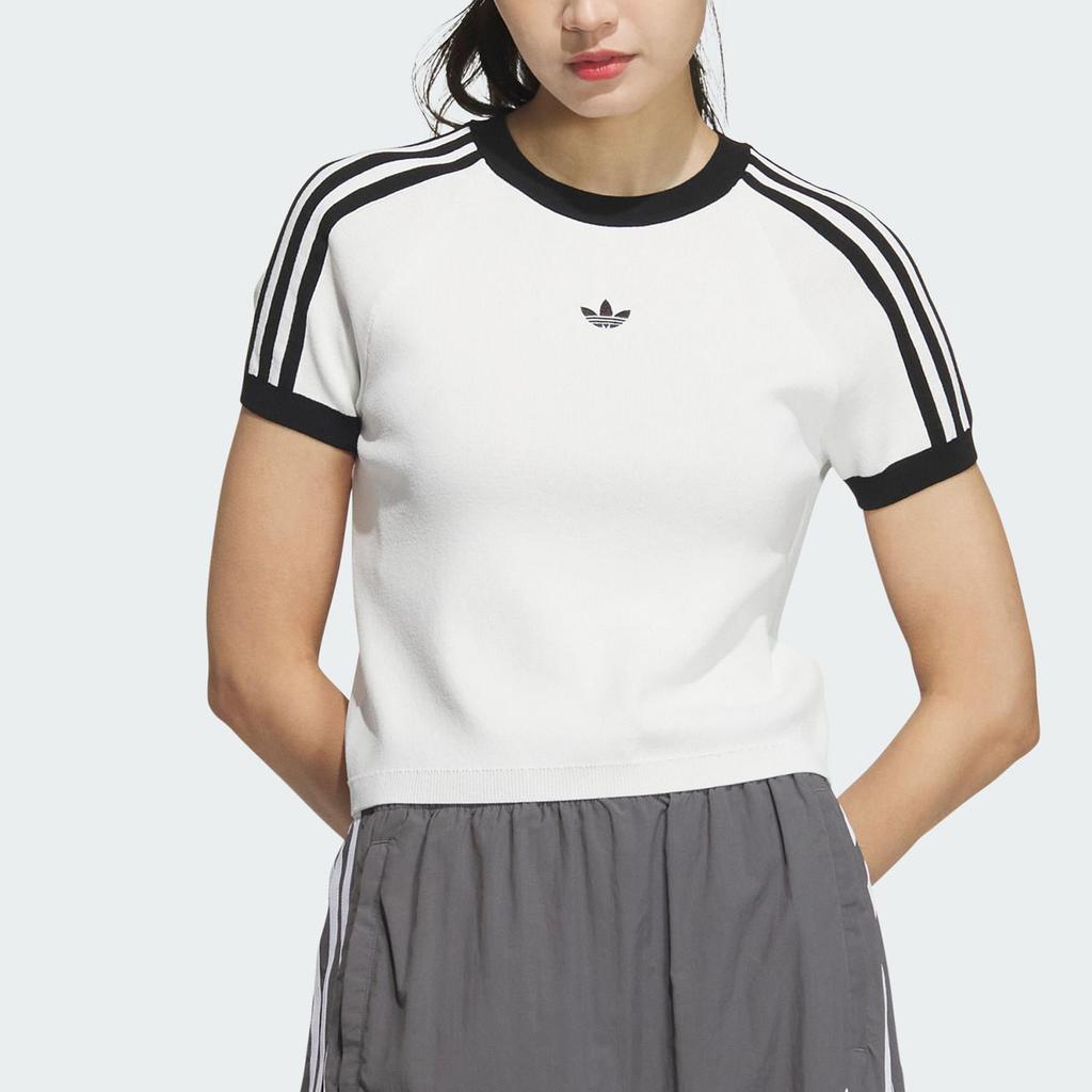 adidas Originals Strick-T-Shirt Damen Oberteile Weiß JI7049