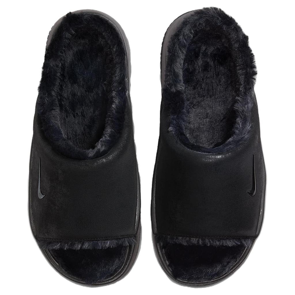 Nike Calm Elevation Fur Comfortable Versatile Slide Sandals Women Footwear Black HV8560-001