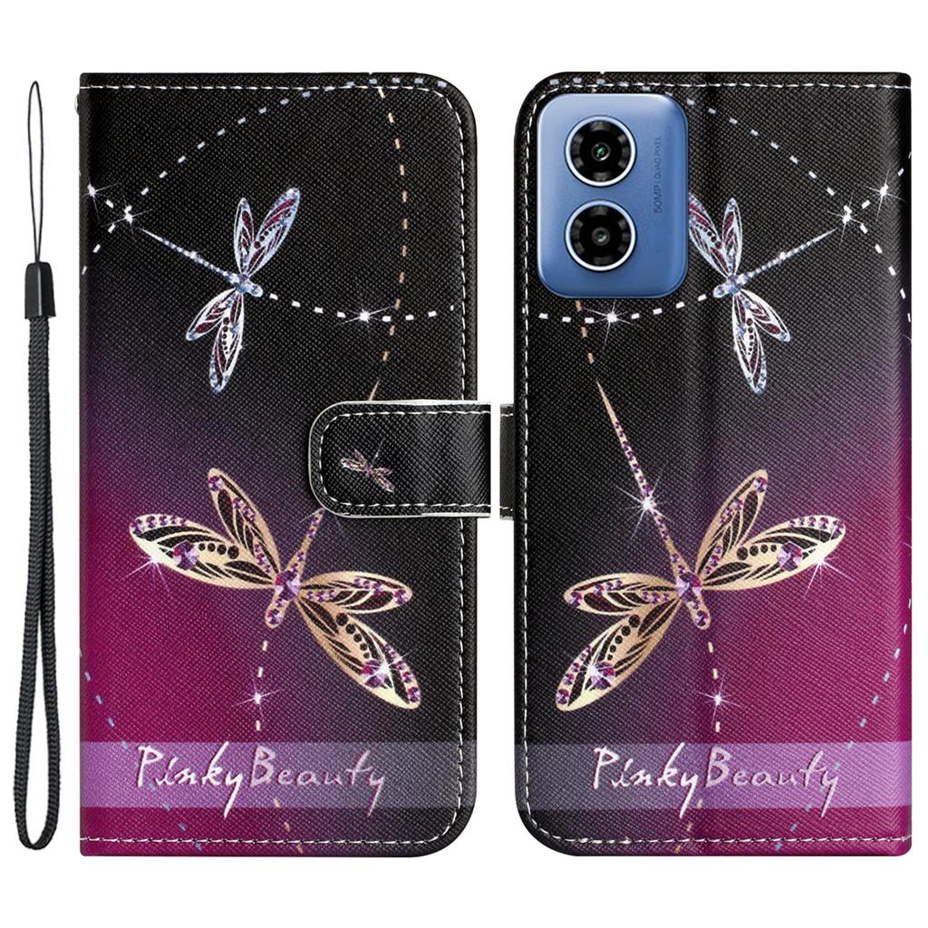 Etui na telefon komórkowy Motorola Moto E14 4G/G04 4G/G04s 4G/G24 4G skórzane wzór 3D magnetyczne klapka skorupa telefonu