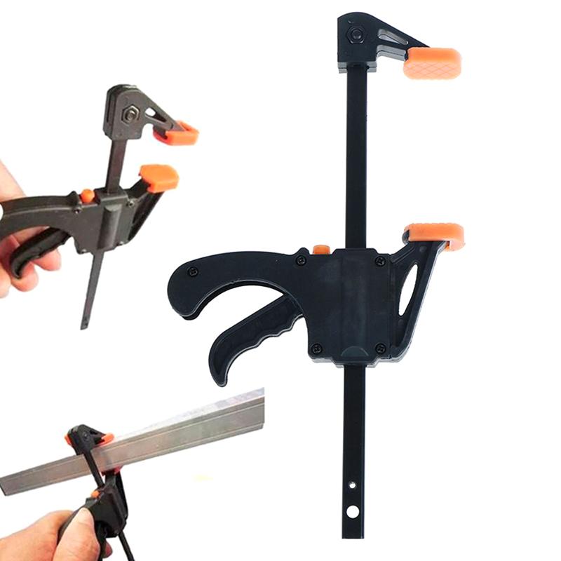 4 Inch Fixed Clip Woodworking Bar F Clamp Grip Ratchet Release Squeeze Tool