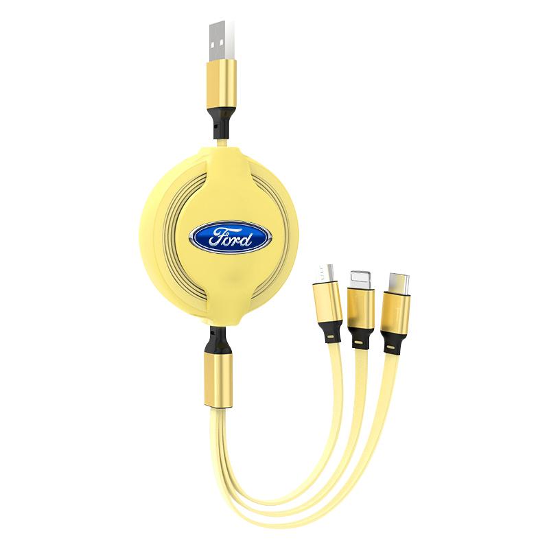 Am Auto montierter Teleskop-Drei-in-Eins-Handyladegerät für Ford Mustang ST line Mondeo Focus Fiesta Escape Kuga Ecosport Ranger EXplorer Aufkleber