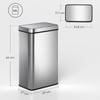 60 L Sensor Can, Sensor Bin with Soft-Close Lid, Fingerprint-Proof Stainless Steel, Silver Tone