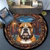 Bull Dog Urban Portrait Round Area Rug Under Office Chairs Bedroom Living Room Home Decor
