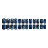 24Pcs Blue Press On Nail Short Square False Nail with Dark Blue Starry Sky Designs Glossy Stick On Nail for Women