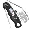 D-MASTERY Kitchen Thermometer, Dual Probe Digital Cooking Thermometer with Alarm, Meat, Oil, Tempura, Grill, Frying, Pot, Roast Beef, Foldable, Oven,