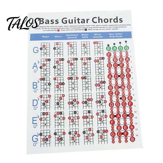4 Saiten E-Bass Gitarre Akkordtabelle Musikinstrument Übungszubehör