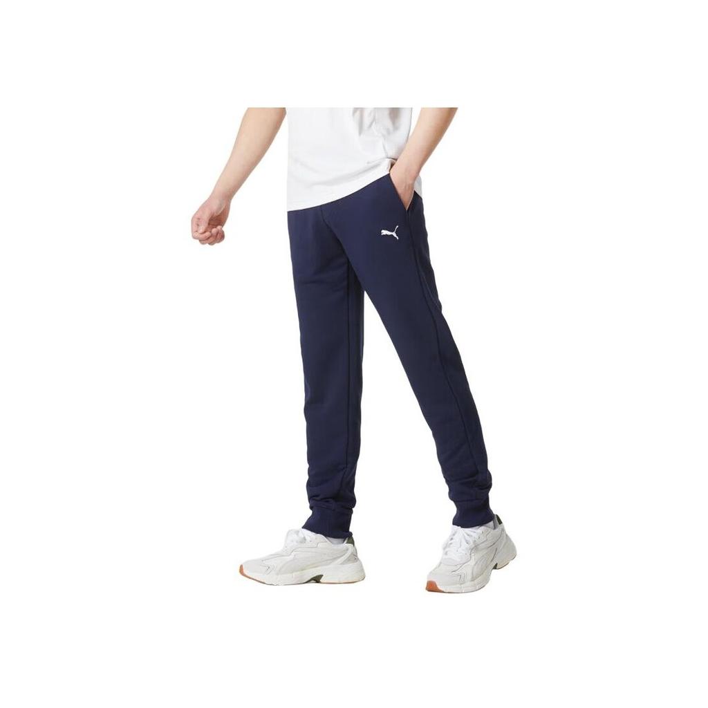 Puma Logo Long Jogger High Waist Sports Casual Pants Unisex Pants Navy-Blue 620821-16