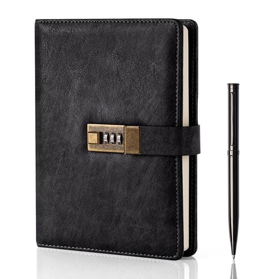 Diary With Lock,A5 Pu Leather Journal With,Lock Journal Password Protected Notebook With Pen Gift Box,Lock Diary Planner Organizer For Women