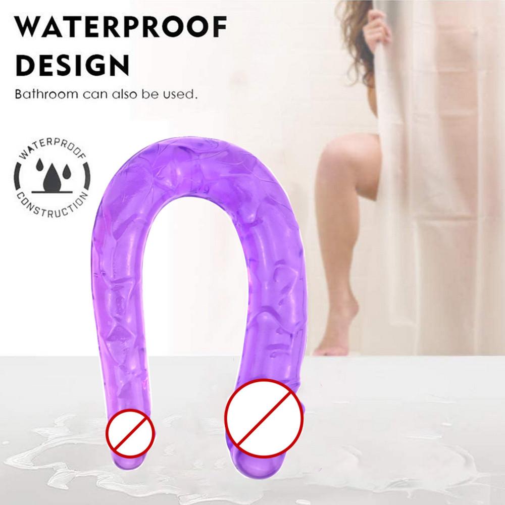 Double Head Dildos Realistic Penis Flexible Soft Crystal Jelly Sex Toys for Women G-spot Anal Stimulator
