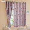 1 szt. LOZUJOJU 70-80% Zaciemniające Różowe Krótkie Zasłony z Kreskówkowym Nadrukiem do Pokoju Dziewczynki do Sypialni Pokoju Dziennego Dekoracja Domu