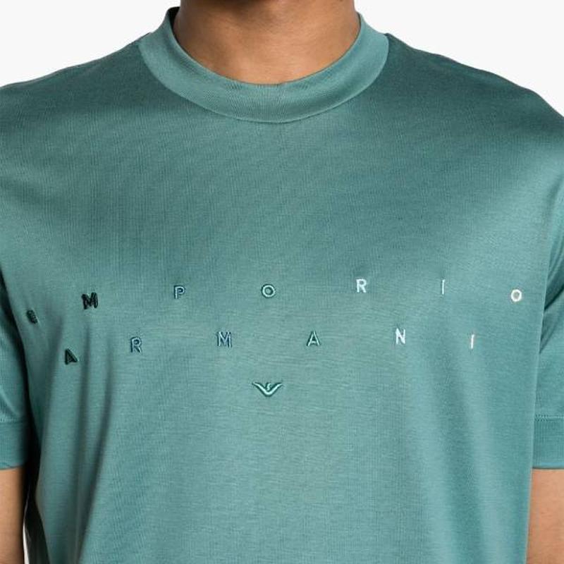 Emporio Armani Solid Color Fitted Crew Neck Short Sleeve T-Shirt Men tops Green 3D1TA2-1JUVZ-0772