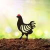 Metal Rooster Hen Statue Outdoor Garden Decor Iron Art Ornament