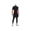 Under Armour T-shirt à Manches Courtes de Compression à Col Haut Couleur Unie Homme Tops Noir 1372586-001