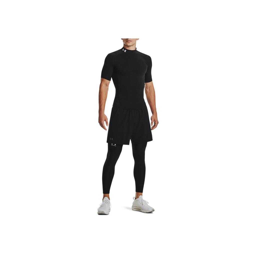 Under Armour T-shirt à Manches Courtes de Compression à Col Haut Couleur Unie Homme Tops Noir 1372586-001