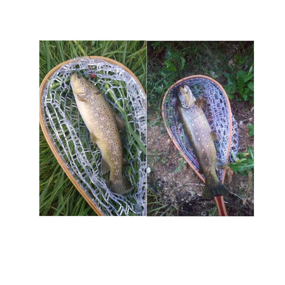Goture Landing Net, Fly Fishing Net, Clear, for Mountain Stream and Pipe Fishing, Wooden (Wooden)