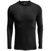 Maglietta a maniche lunghe con girocollo da uomo, tinta unita, casual, strato base