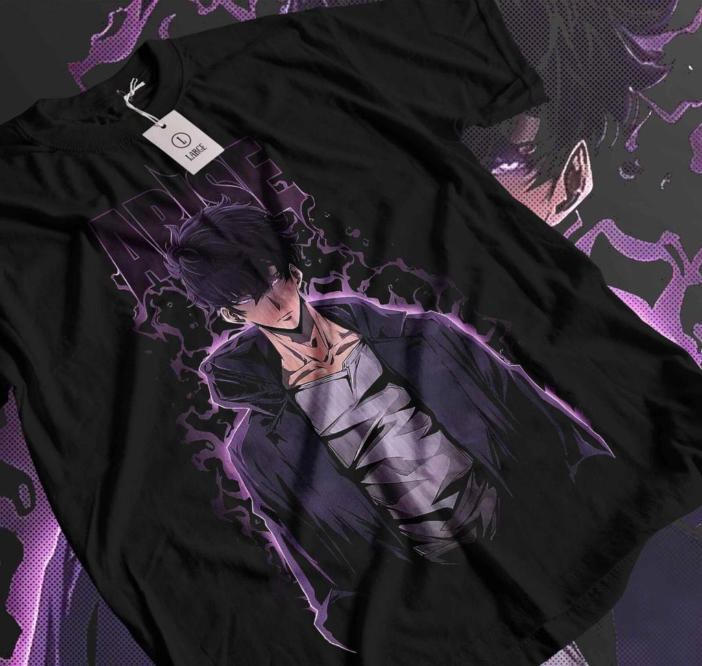 Solo Leveling Anime Sung Jinwoo Shadows Arise Black TShirt