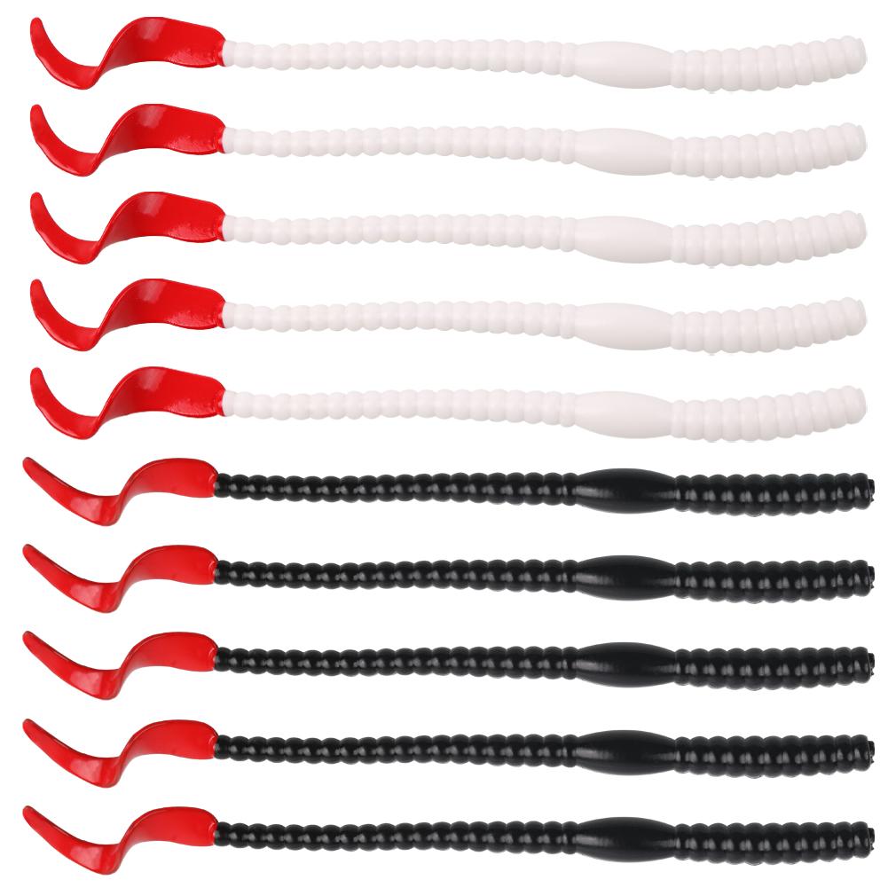 Appâts de pêche leurre filant vers en plastique PVC pour la pêche au saumon de bar de truite d'eau salée et d'eau douce