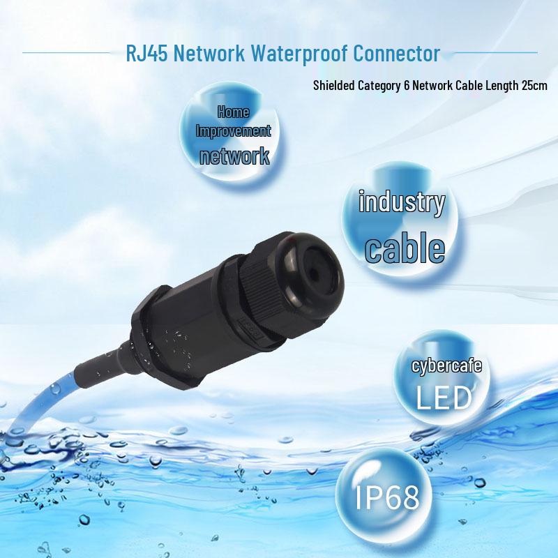 Shielded RJ45 Waterproof Cat6 Network Connector
