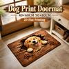 Quick-dry Bathroom Floor Mat Diatomite Absorbent Rug Lovely Dog Print Doormat  Entryway