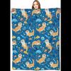 Cute Otter Throw Blanket Soft Fleece Lightweight Cozy Blanket for Bed Sofa Perfect Birthday Gift for Kids Women Marine Lovers O