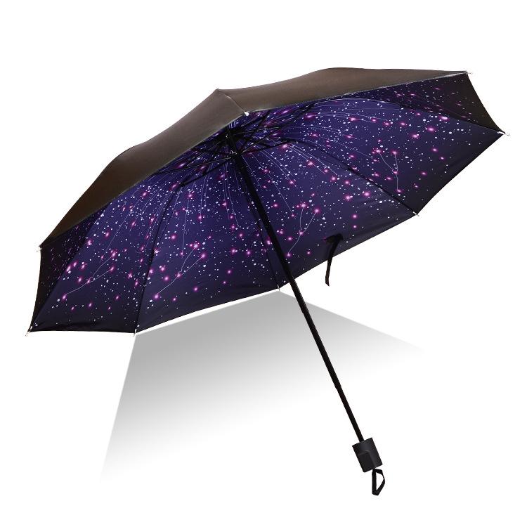 Sun umbrella three-fold vinyl sunscreen women's weather and rain anti-ultraviolet parasol folding umbrella umbrella