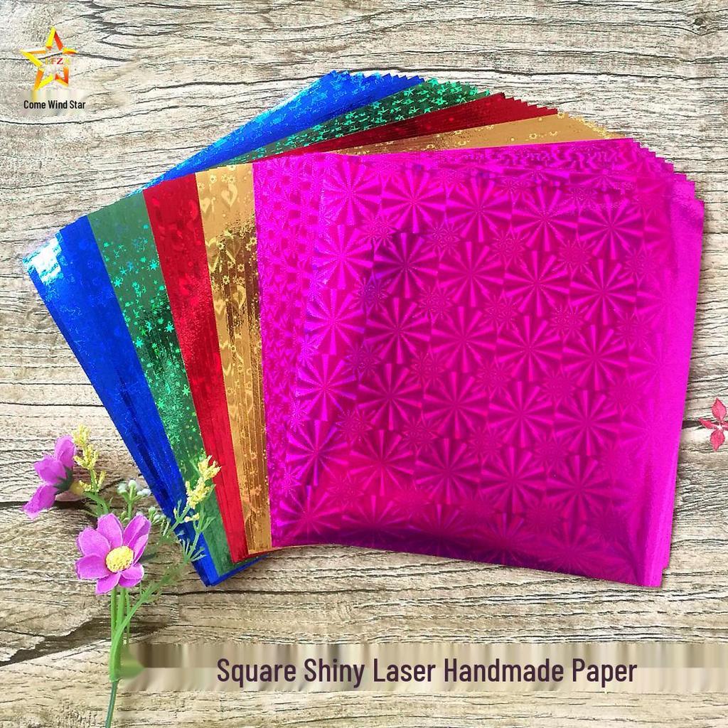 Glitter Pearlescent Origami Paper for Kids - Bright Colors, Ideal for Thousand Cranes & Rose Flowers