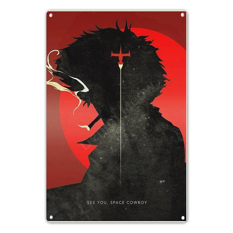

Vintage Japanese Retro Metal Sign, Cowboy Bebop, Wall Art, Poster Gift, Home Bar, Club, Room Decor, Classic Anime 15.7x11.8In(40x30cm)
