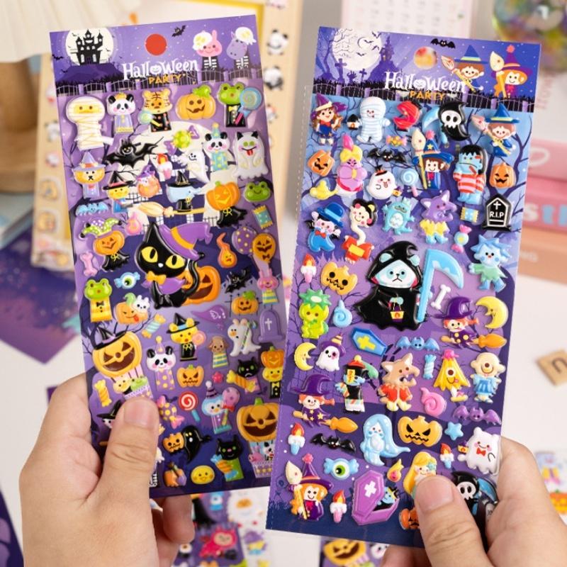 

1Pcs Funny Pumpkin Witch Ghost Halloween 3D Puffy Stickers Scrapbooking Decoration Journal Sticker Diy Diary Stationery Sticker ONESIZE